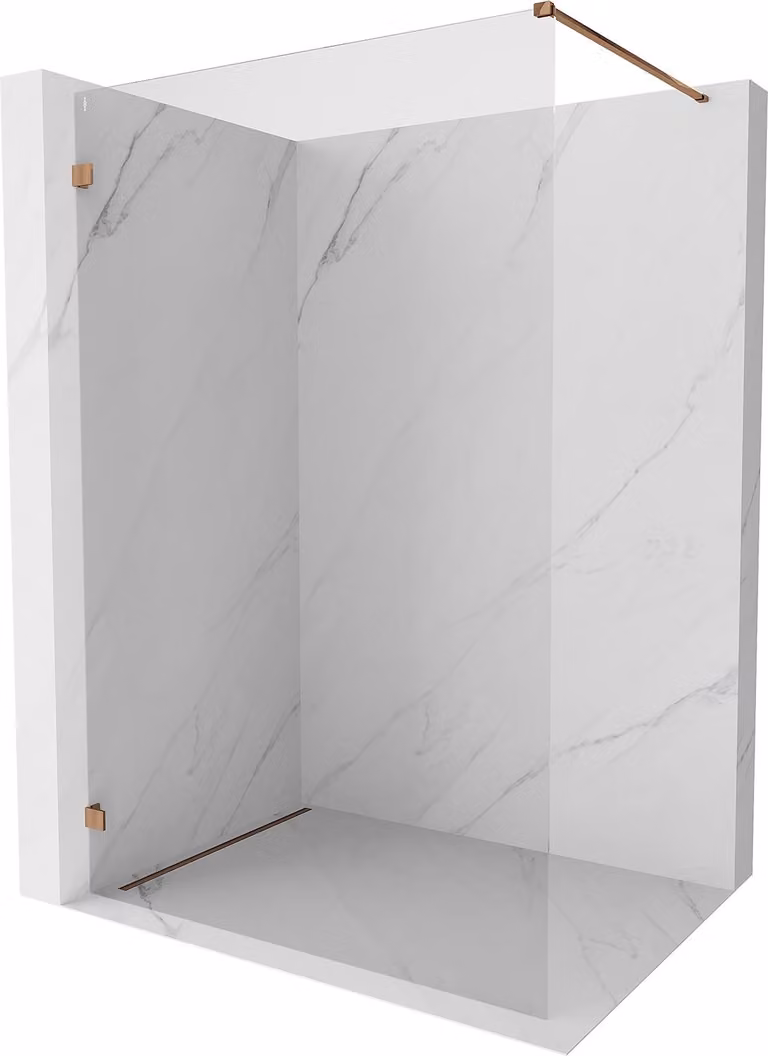 Mexen Lunar parete doccia Walk-in sinistra 110 x 200 cm, trasparente 8 mm, oro rosa - 830-110-000-60-00-L