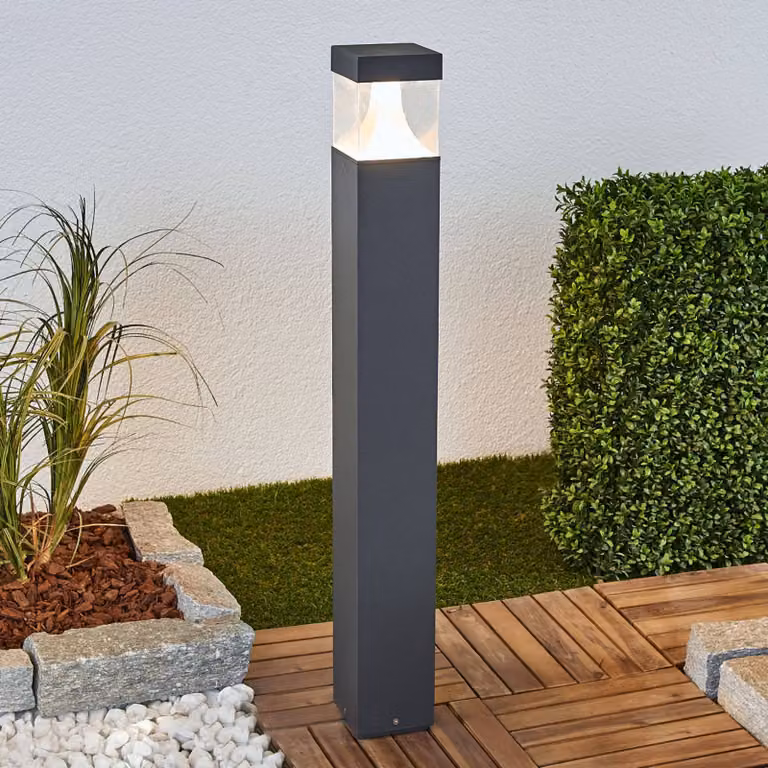 Lampioncino da giardino Egon Lucande, Nero, Alluminio, Moderno, Lampada LED da esterni