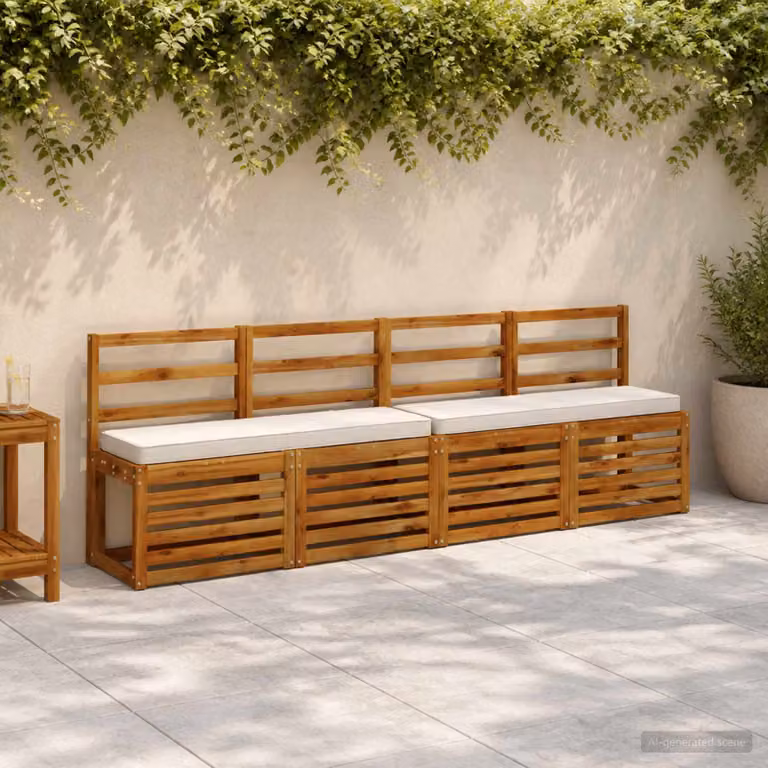 Cuscino per panchina vidaXL VUGHT in poliestere bianco con rivestimento rimovibile e resistente ai raggi UV
