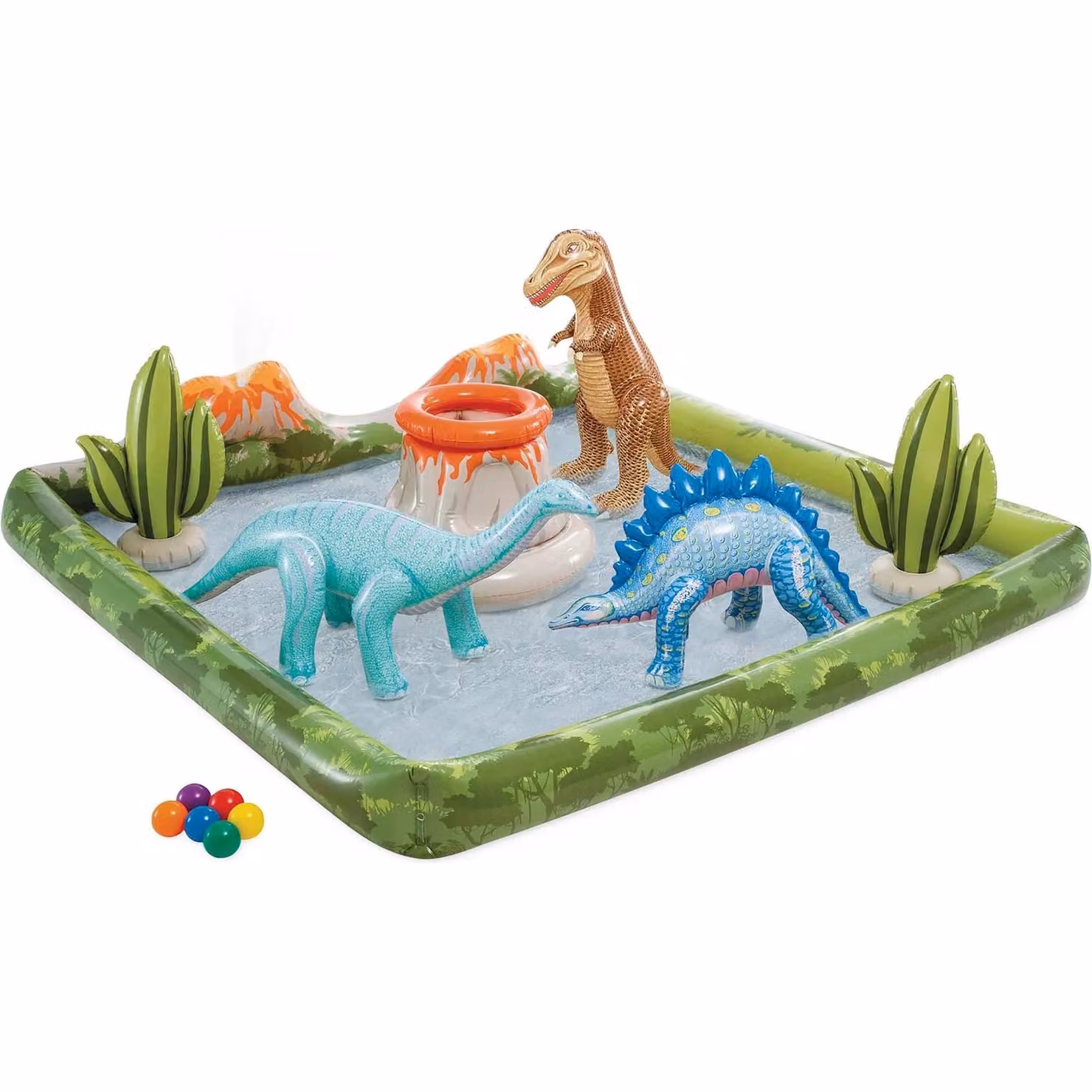Intex Play Center Jurassic con Palline Wet Set Collection Multicolore L/P/H: 201 x 201 x 36 cm – 1