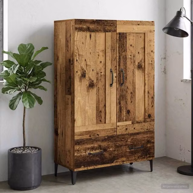 Credenza vidaXL in legno ingegnerizzato marrone stile minimalista L: 70 cm, P: 31 cm, H: 115 cm – 1