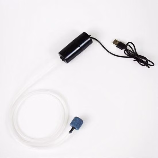 Pompa portatile USB per l'ossigenazione dell'acquario, piccola ed estremamente silenziosa, per pesci.