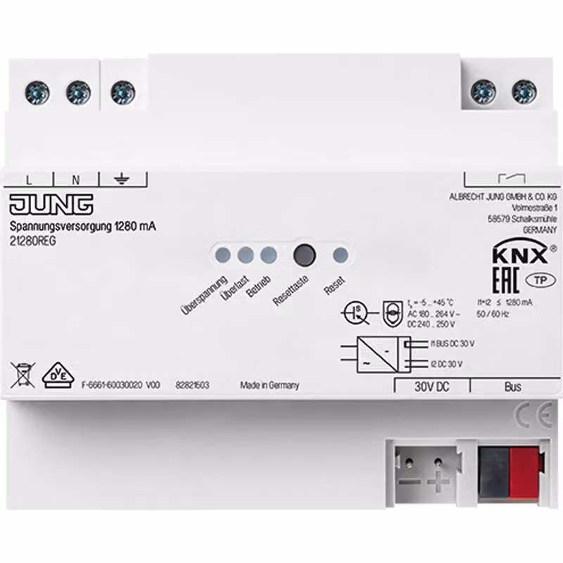 Alimentazione Jung 1280mA, KNX 21280 REG (21280REG)