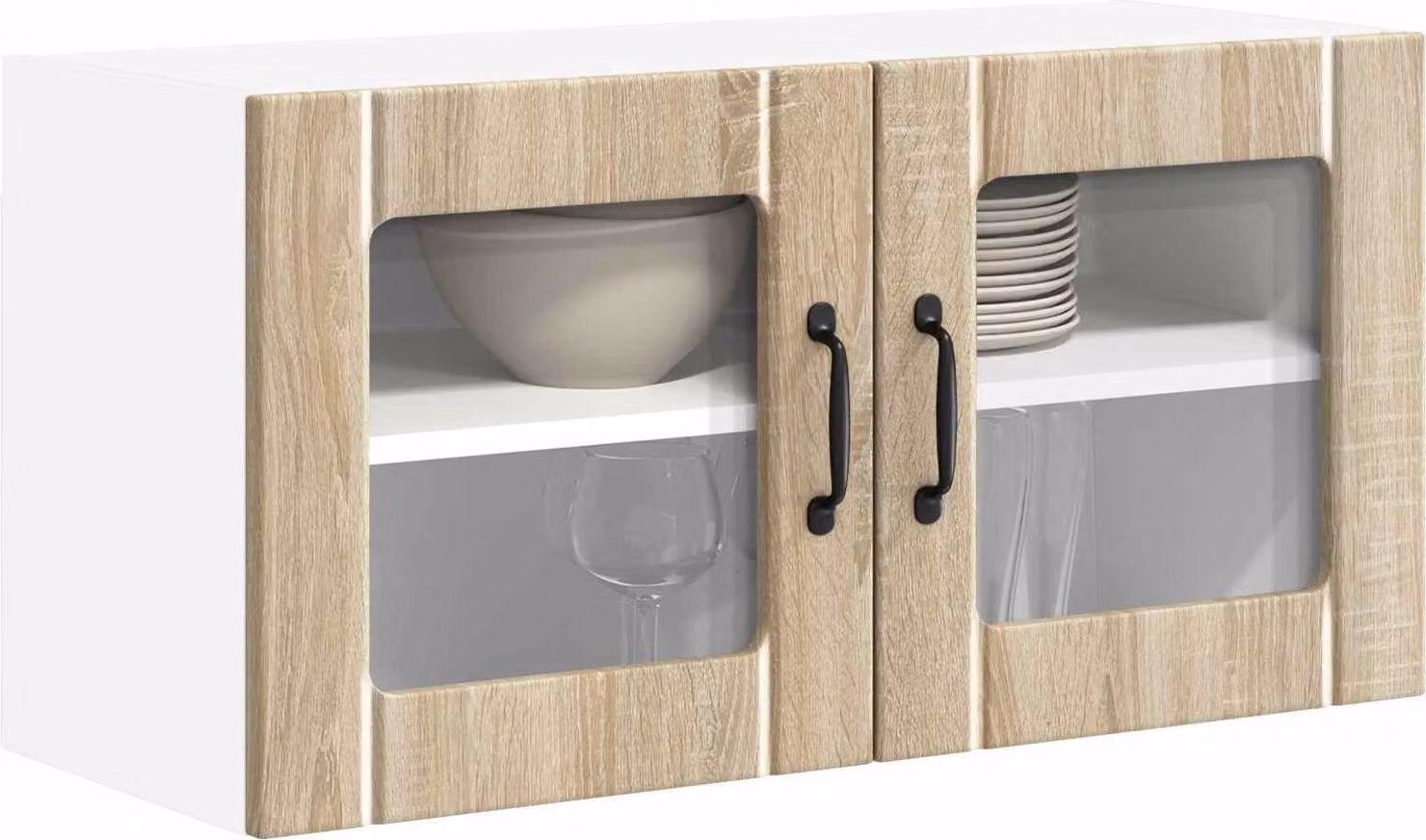 Mobile in vetro da parete LUCCA Rovere Sonoma 80 x 31 x 40 cm