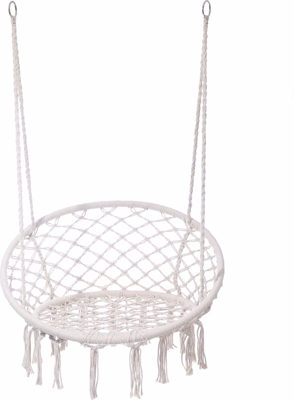 Rebecca Mobili Kadyos 120x80x60 policotone acciaio crema bianco boho sedia sospesa