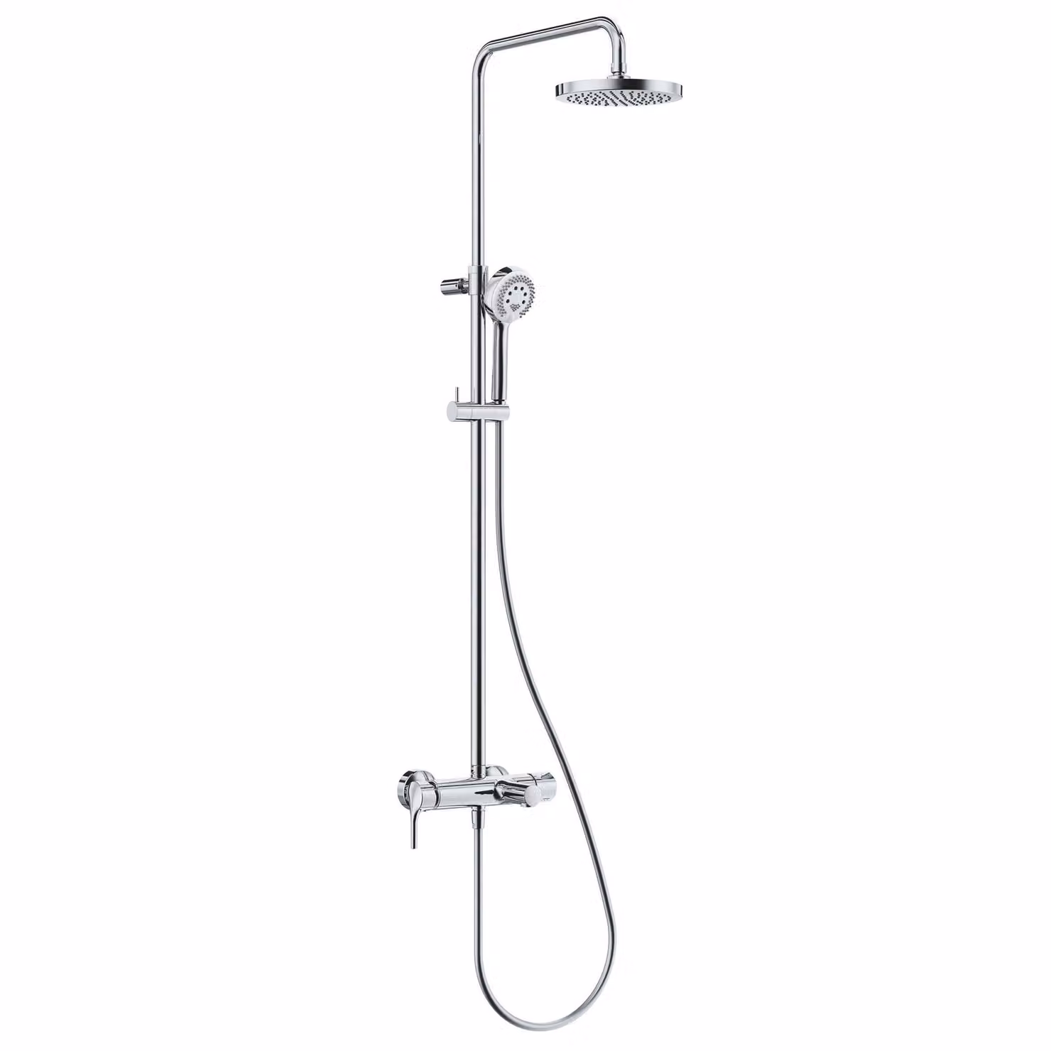 KLUDI LOGO Mitigeur monocommandé Dual Shower System, douche de tête réglable en hauteur et orientable, chrome, 6808305-00, 6808305-00