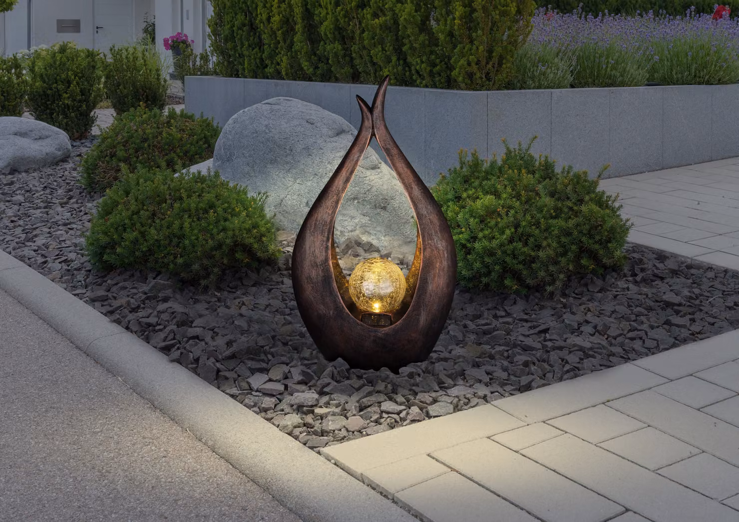 Globo Lighting Lampada solare in plastica color bronzo, LED