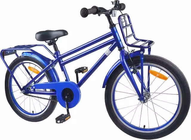 Bicicletta per bambini da 20 pollici in metallo e gomma, colore blu