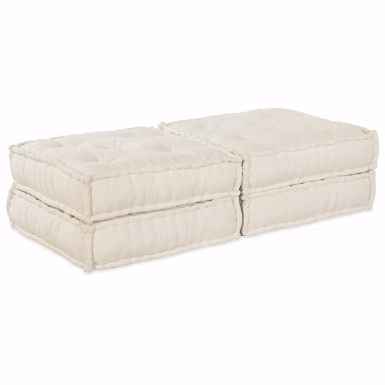 Set di 2 unità di divano modulare vidaXL in tessuto beige per soggiorno o esterno L/P/H: 140 x 70 x 36 cm