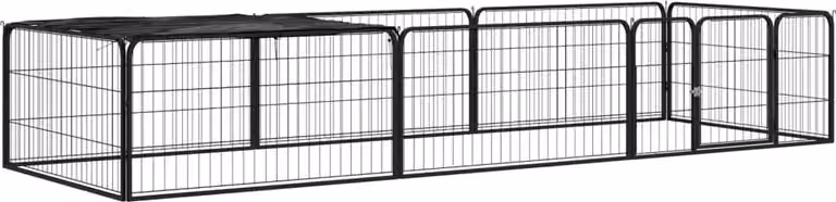 The Living Store Box per cani 8 pezzi nero 100x50 cm in acciaio verniciato a polvere