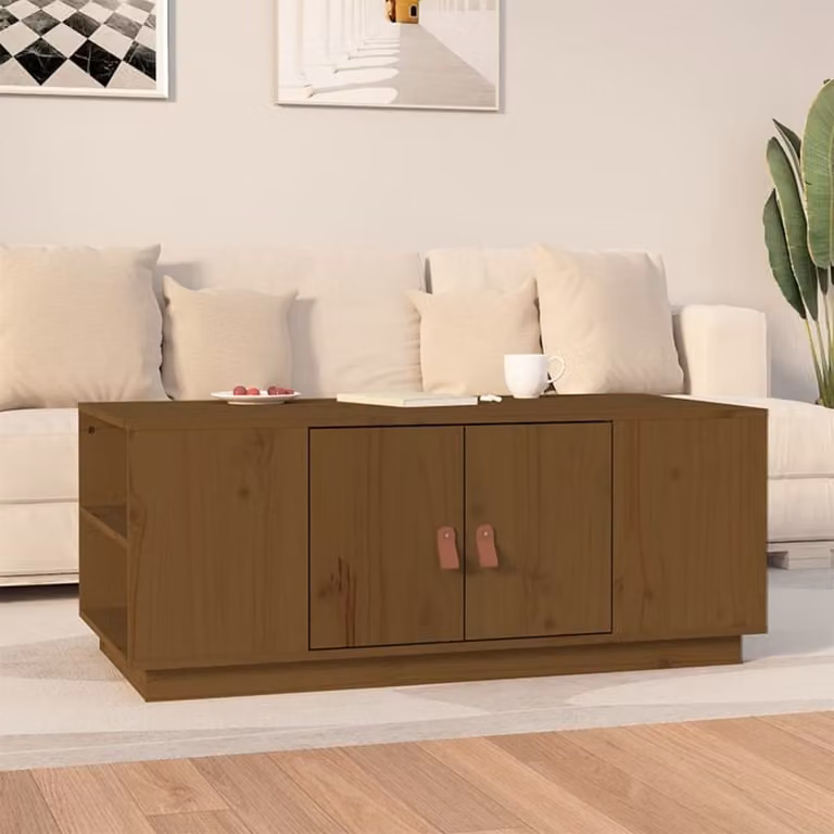 Maison Exclusive - Tavolino da salotto marrone miele 100x50x41 cm in legno massello di pino