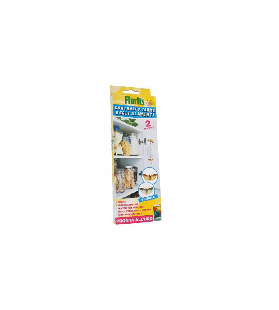 Flortis Trappola Tarme Alimenti 2 Pezzi Multicolore 1.8x9.5x22 cm