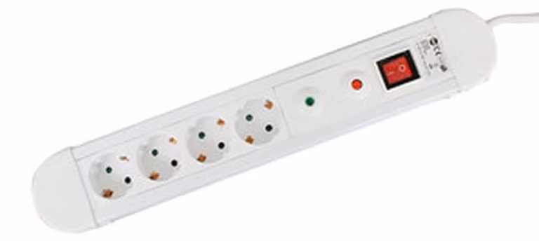 Prese multiple da parete con protezione contro le sovratensioni, colore bianco