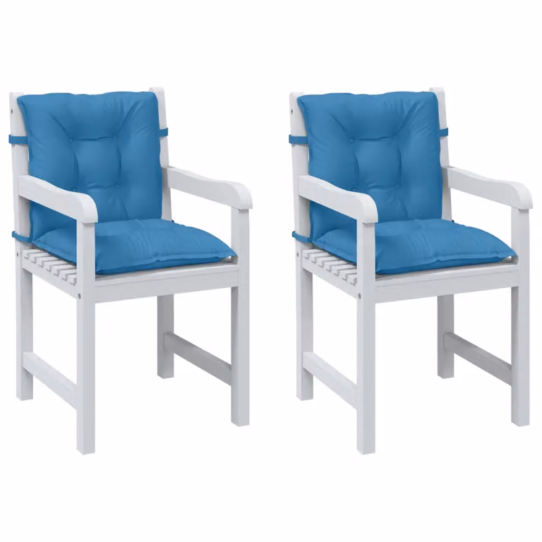 Set di 2 cuscini per sedia vidaXL in tessuto blu mélange, resistenti ai raggi UV, L 100 cm x P 50 cm x H 7 cm