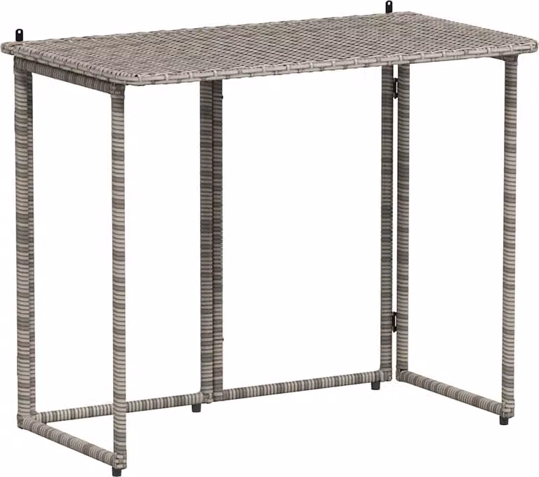 Tavolo da Giardino Pieghevole Grigio 90x51x75 cm in Polyrattan