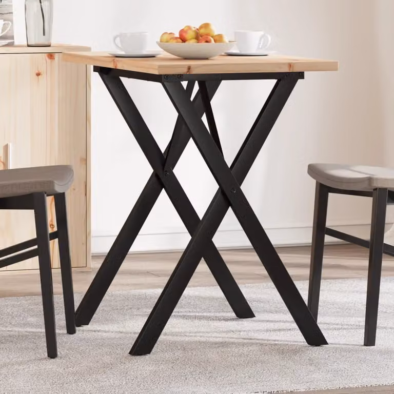 Maison Exclusive - Tavolo da Pranzo Telaio a X 80x50x75,5 cm Legno Pino e Acciaio