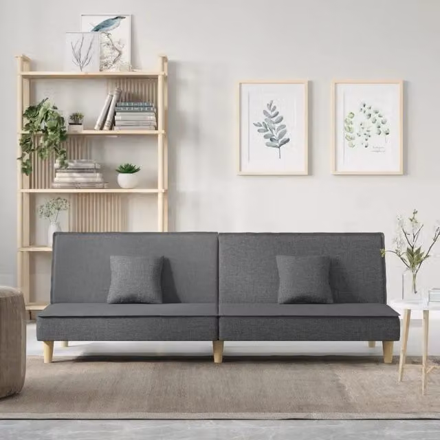 Divano Letto Moderno vidaXL in Tessuto Grigio per Soggiorno