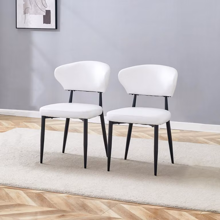 STILVORA: Set di 2 sedie da pranzo con schienale curvo, sedia da pranzo dal design ergonomico, sedia da cucina in stile minimalista