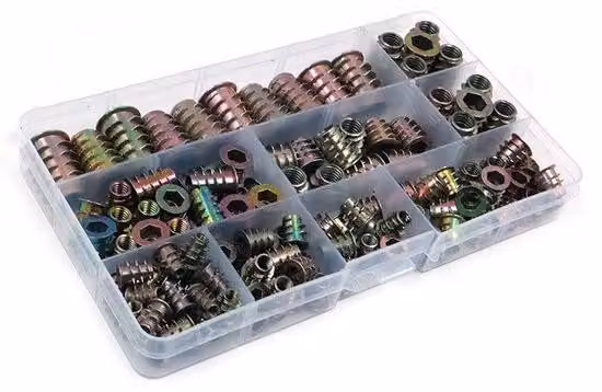 130 viti a testa esagonale, dimensioni M4/M5/M6/M8/M10, inserti in lega di zinco, set di utensili assortiti, kit di viti per legno e mobili