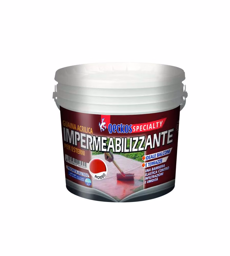 Geckos Guaina Acrilica Impermeabilizzante - Rosso - 4L