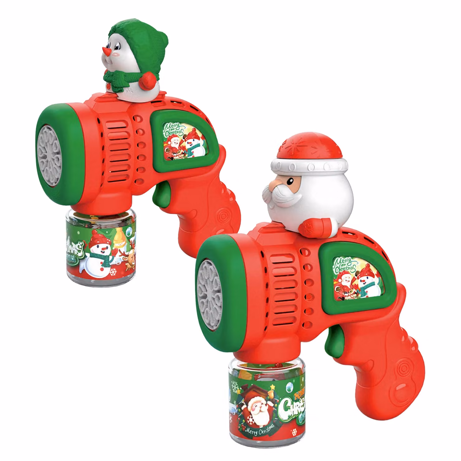 Pistola Sparabolle Natalizia Luminosa Merry Christmas Vestiamo Casa, Colore Rosso – 1