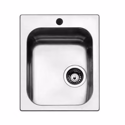 Lavello da incasso Iperbriko in acciaio spazzolato color argento L: 42 cm, P: 50 cm – 2