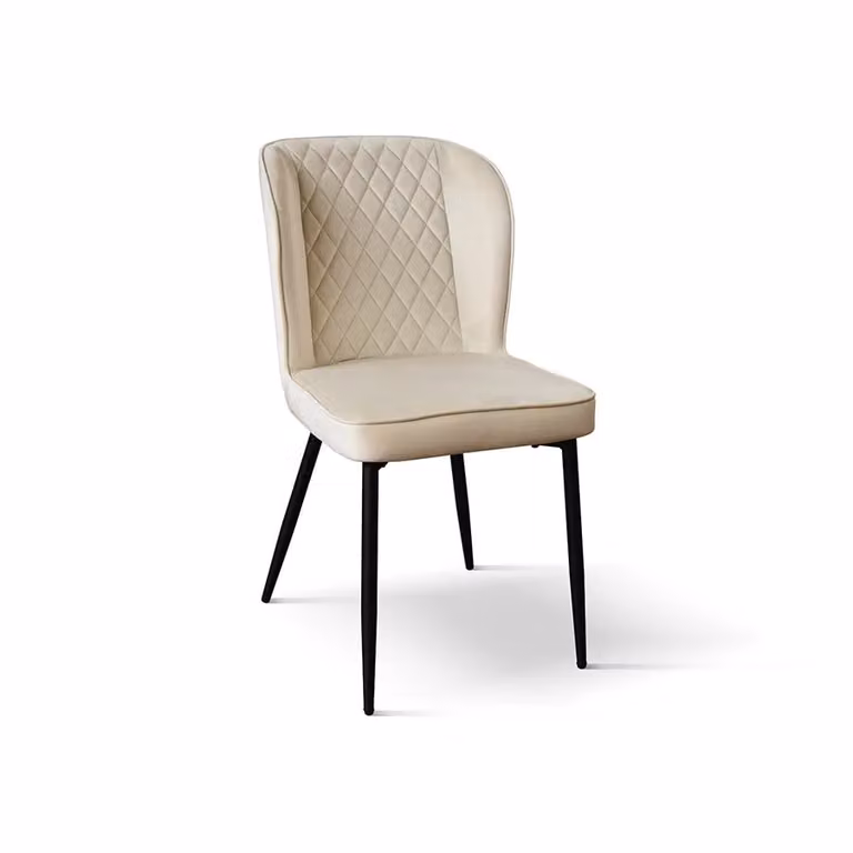 Set di 4 sedie SOHO effetto velluto beige