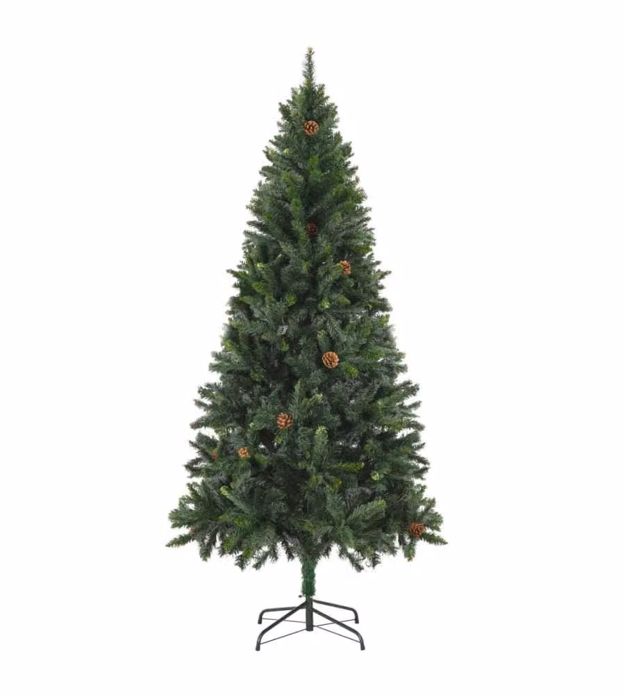 Albero di Natale Artificiale con Pigne Verde 180 cm