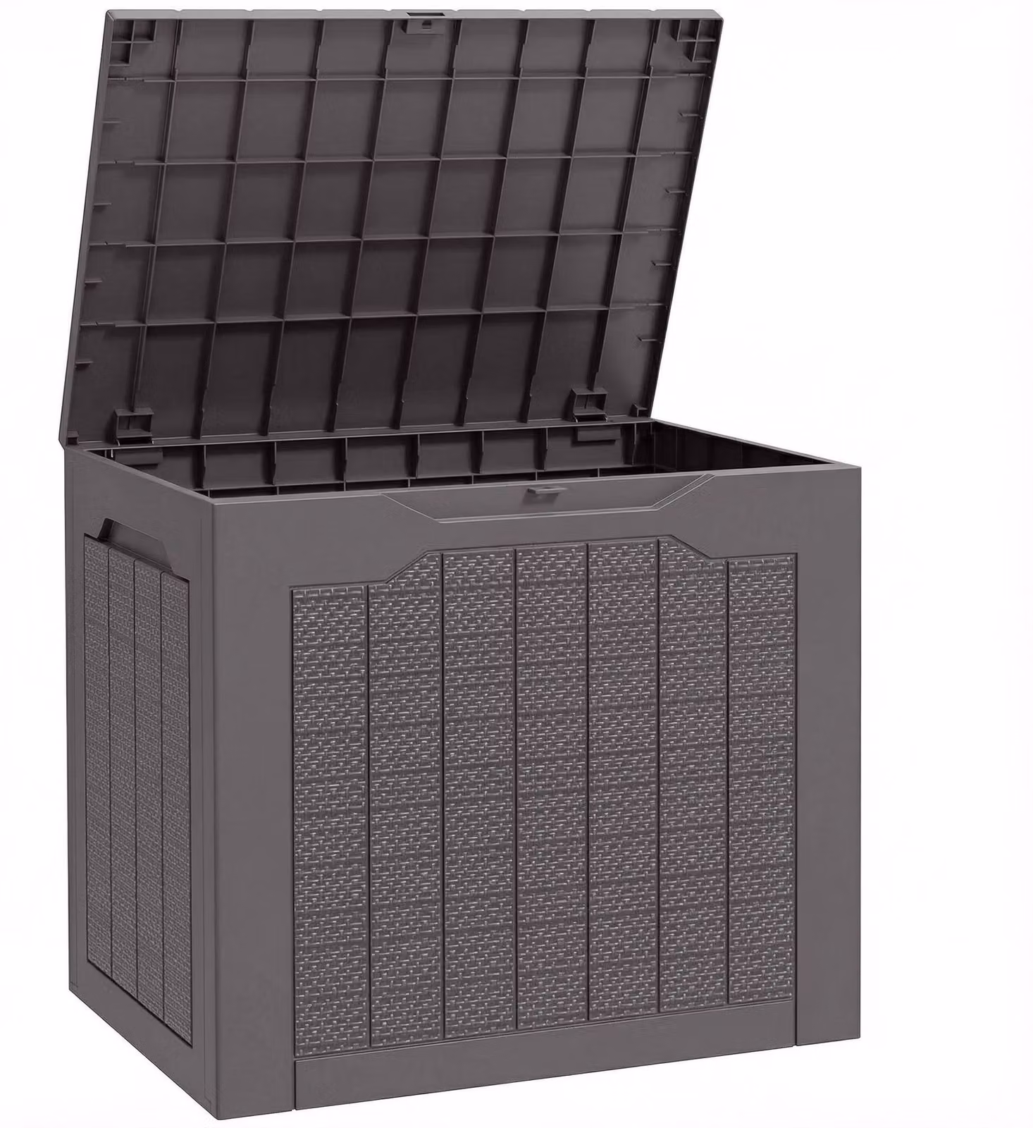 Baule da Giardino 56x41x50 cm con Maniglie Contenitore Porta Attrezzi Impermeabile in PP Marrone