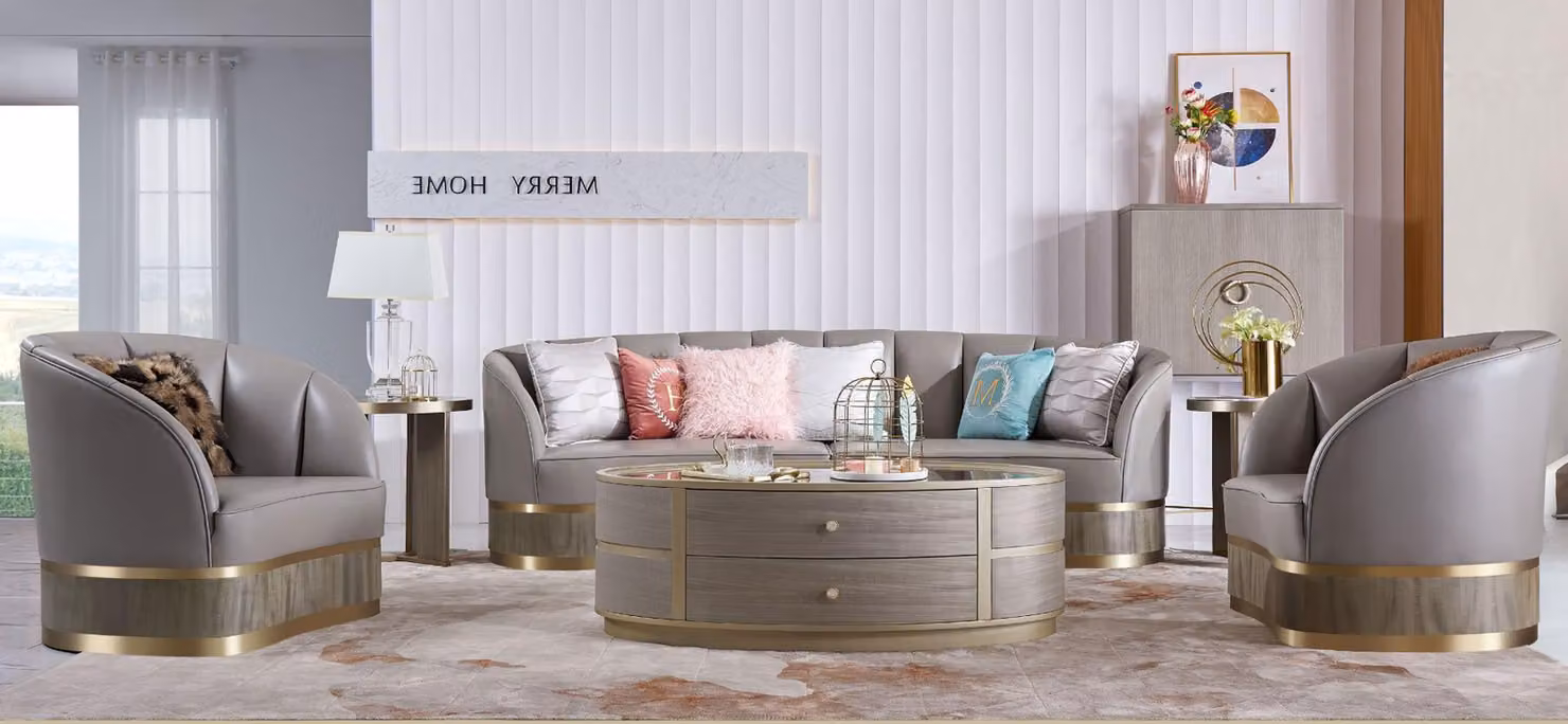 XXL Big Sofa Couch Polster Garnitur 4+1 Sitzer KlassischTextil Sofas Couchen