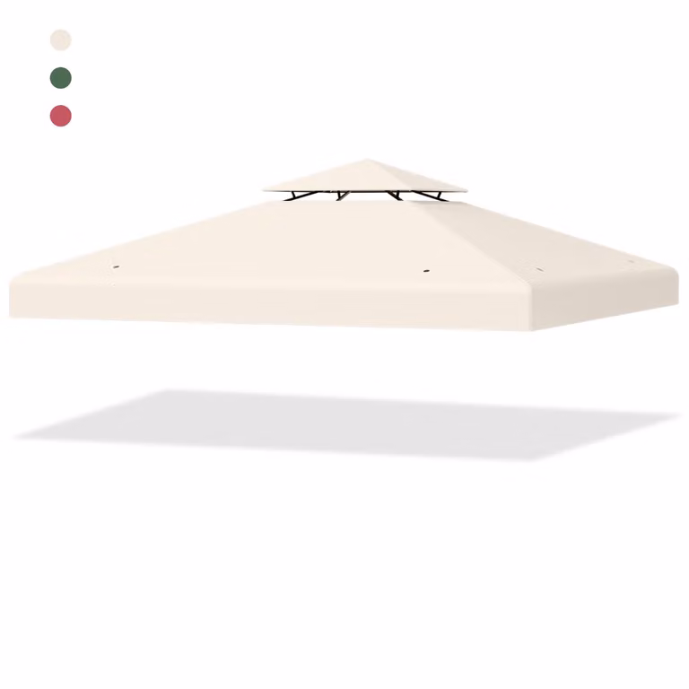 Copertura di ricambio in poliestere per gazebo a 2 livelli Costway, Beige, 300 x 300 cm