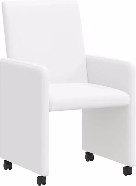 Sedie da Pranzo con Ruote 2 pz | Sedie da cucina Bianco 57 x 66 x 94 cm