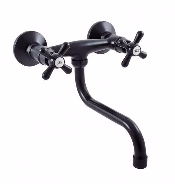 RAV Slezák Rubinetto per lavabo/lavabo MK101.5/21CMAT Morava, colore nero opaco, dimensione 150 mm