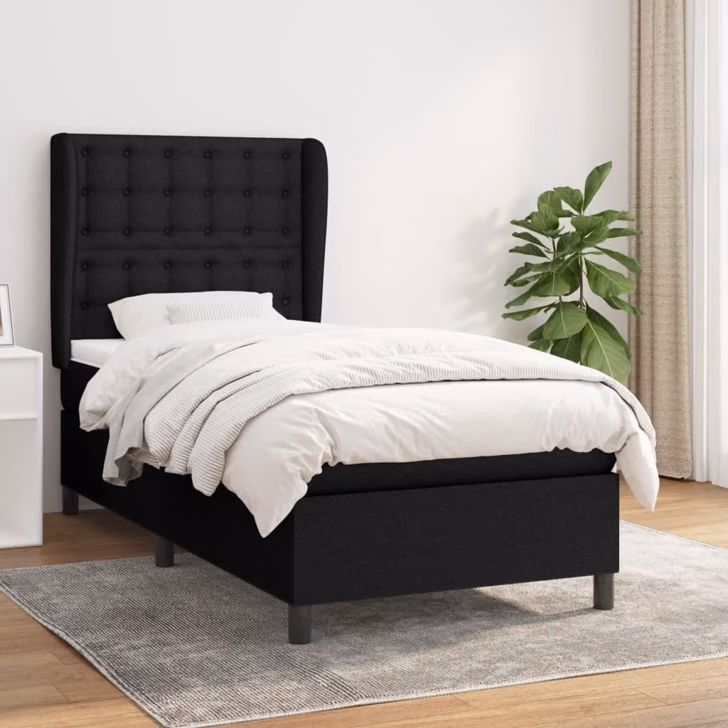 Maison Exclusive - Letto boxspring con materasso nero 90x190 cm Tessuto