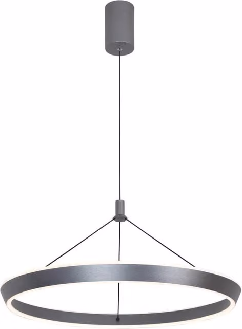 Italux Ottana lampada a sospensione ad anello LED grigia 30W