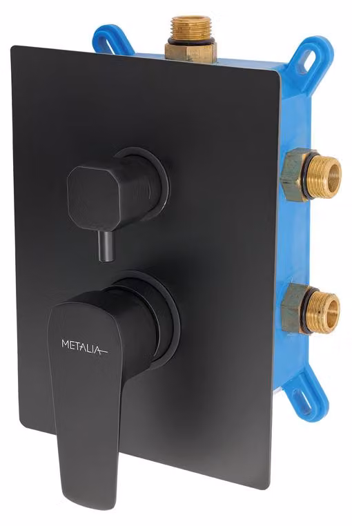 Novaservis Metalia 58 - Miscelatore da incasso per 3 apparecchi, con corpo, nero BOX58051RX,5