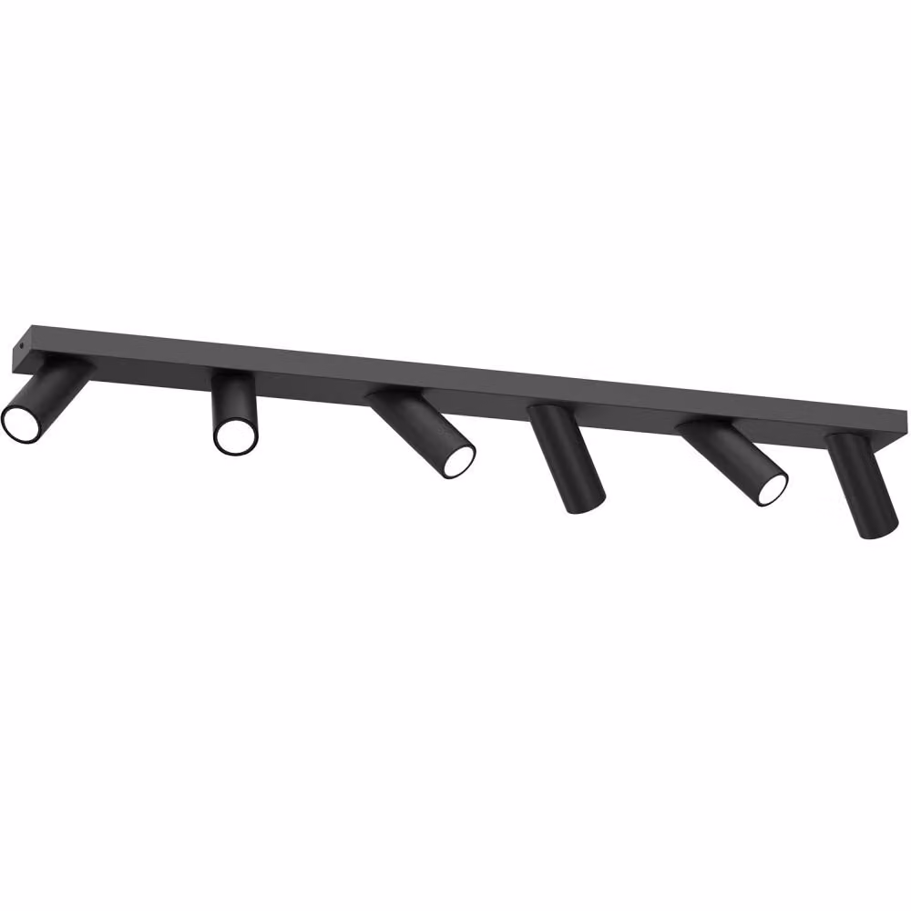Striscia nera 6 spot 6xGU10 8W Tublon Luminex