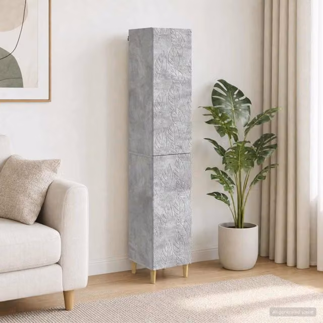 Set di 2 armadi moderni vidaXL in legno MDF grigio per camera da letto – 1