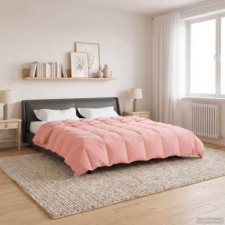 vidaXL Piumone Invernale in Microfibra Traspirabile e Reversibile, Rosa, L/P: 220 x 240 cm