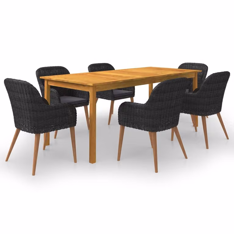 Maison Exclusive - Set da pranzo da giardino 7 pezzi nero
