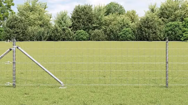 Recinzione da esterno vidaXL in acciaio zincato argento con punte, L: 25 m, H: 0,8 m – 2