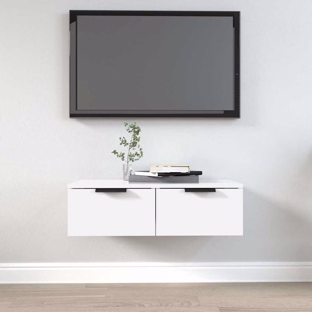 Mobile a parete vidaXL Bianco Moderno in Legno e MDF L: 68 cm, P: 30 cm, H: 20 cm
