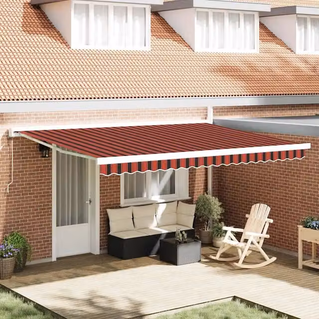 Tenda retrattile Arancione e Marrone 450 x 300 x 165 cm 3330888