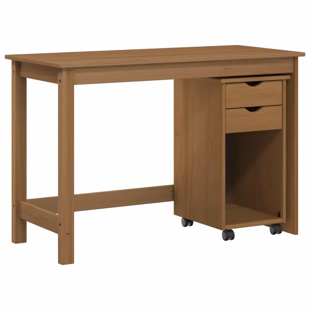 Set di Scrivania e Armadietto 2 pz vidaXL in Legno di Pino Marrone Moderno – 2