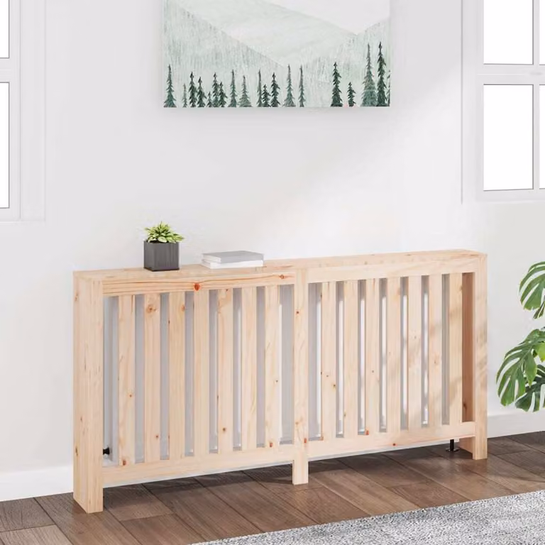 The Living Store Rivestimento per radiatori 169x19x84 cm in legno di pino massiccio