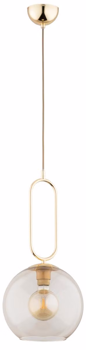 Lampada a sospensione VAVIL oro-trasparente 1xE27x15W metallo, dimensioni: 95x25x25 cm, IP20, Alfa