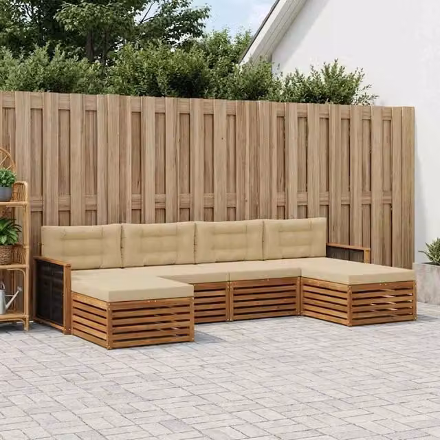 Set di divani da esterno 6 pz Legno di Acacia Massello 3383686