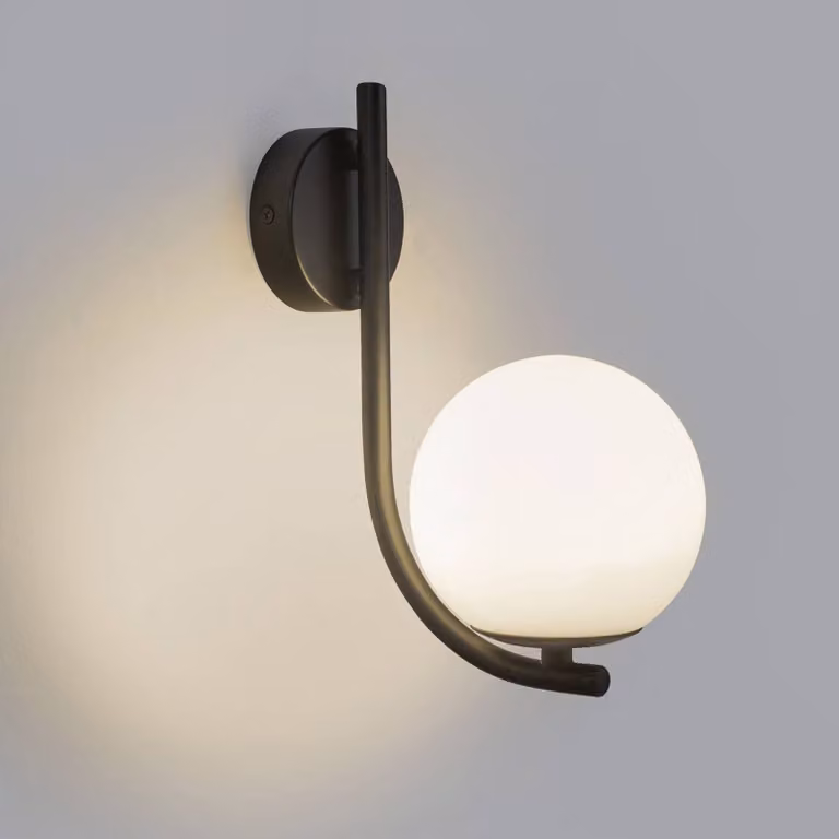 Forlight Applique da parete Sfera Single, dimmerabile, Nero, Bagno, Alluminio, Moderno, Applique