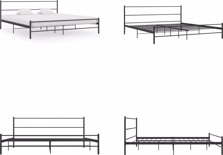 vidaXL Struttura letto in metallo nero 180×200 cm - Struttura letto - Cornici letto - Struttura letto - Letto