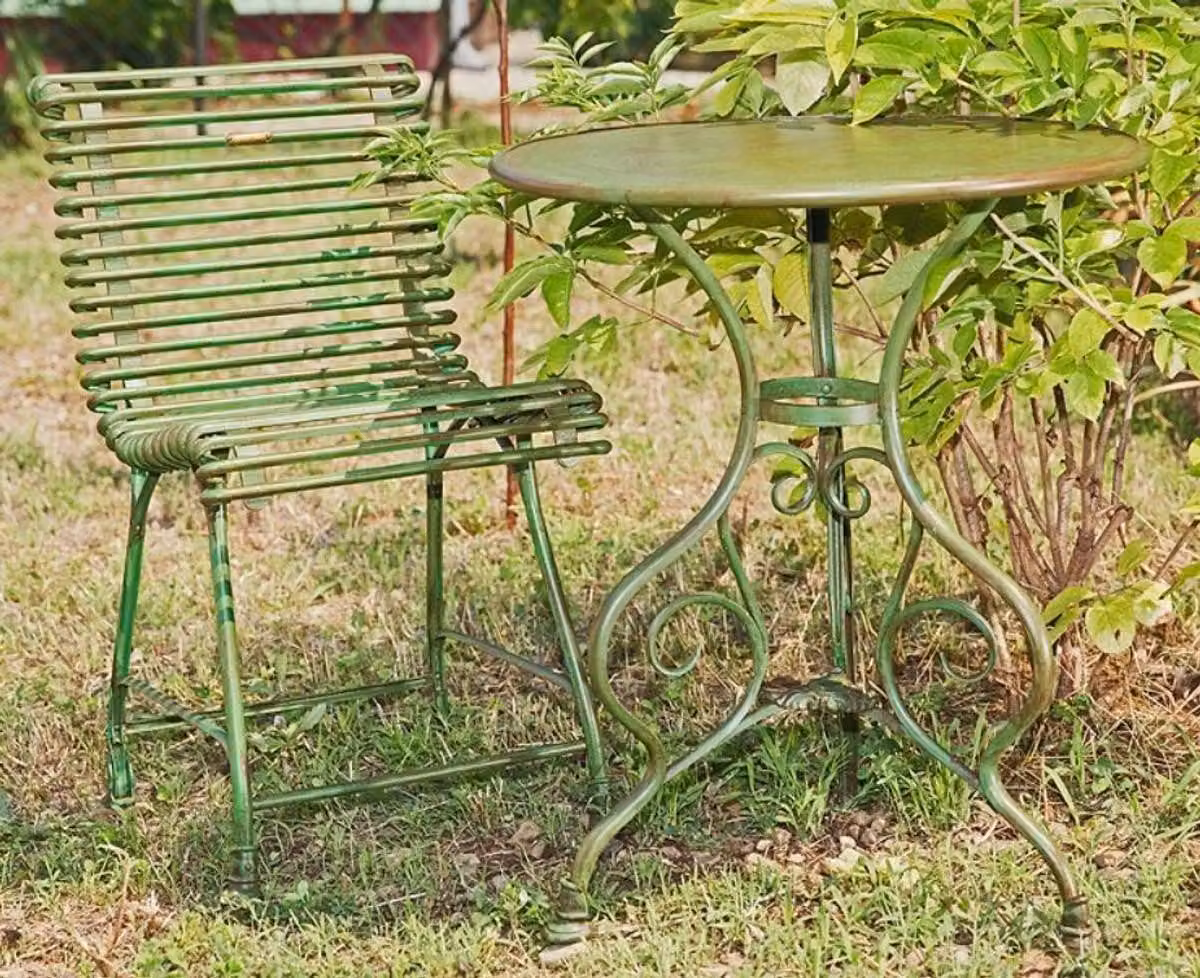 Casa Padrino Tavolo e sedia da giardino in stile liberty - vari colori - set di mobili da giardino in stile liberty